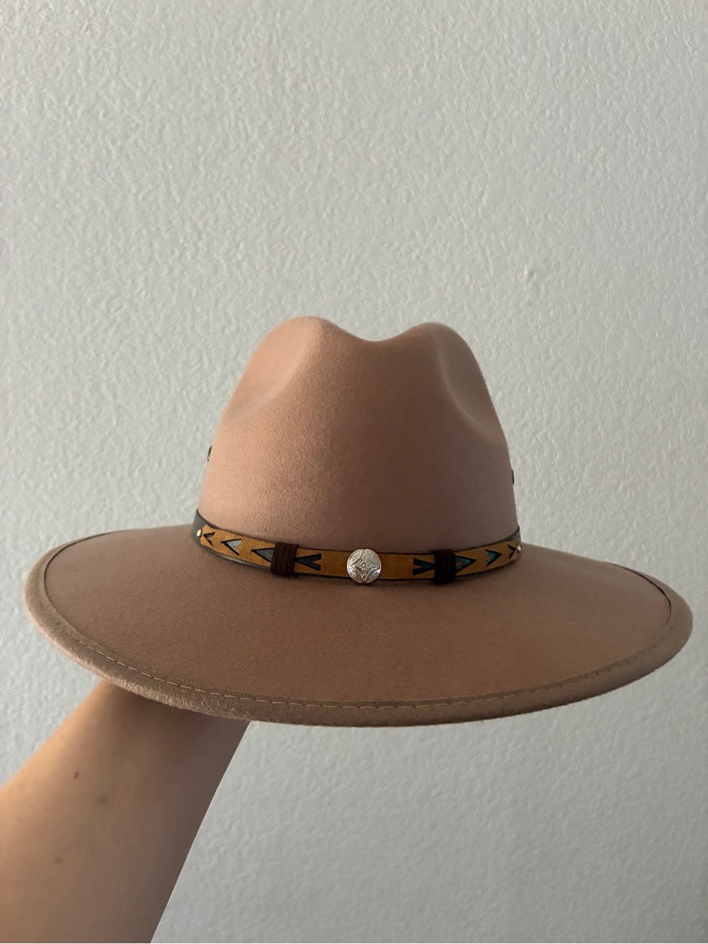 La Sierra Hats Wide Brim Western Fedora Hat Tan Brown Size M